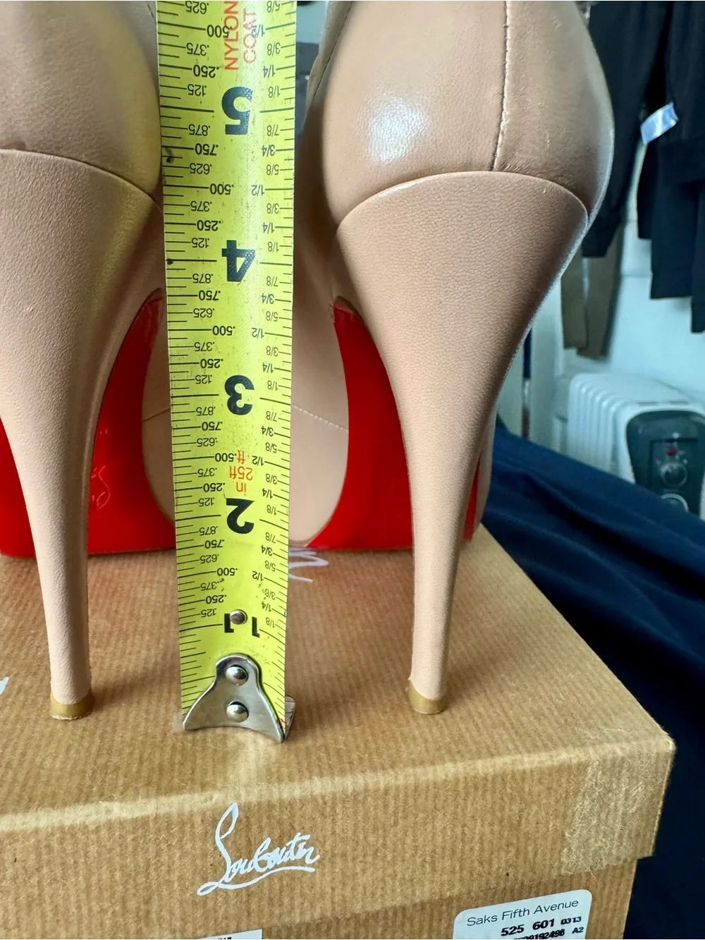 Christian Louboutin Angelique Nude chiffon Peep-Toe Stiletto with Red Sole